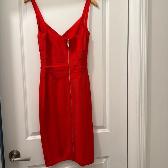 House of CB London  Red Tie Waist Bandage Dress Size M - Picture 4 of 7